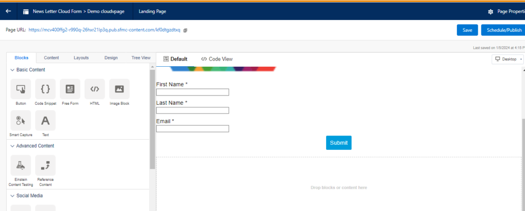 Salesforce CloudPages Screen